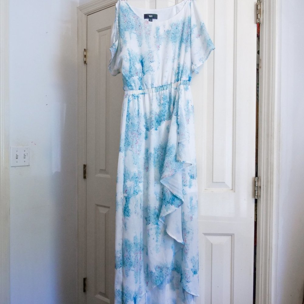 Blue and White Dress Maxi Dress